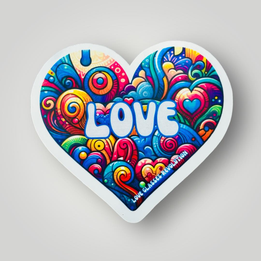 Modern  Funky LGR Heart Vinyl Sticker - Love Glasses Revolution
