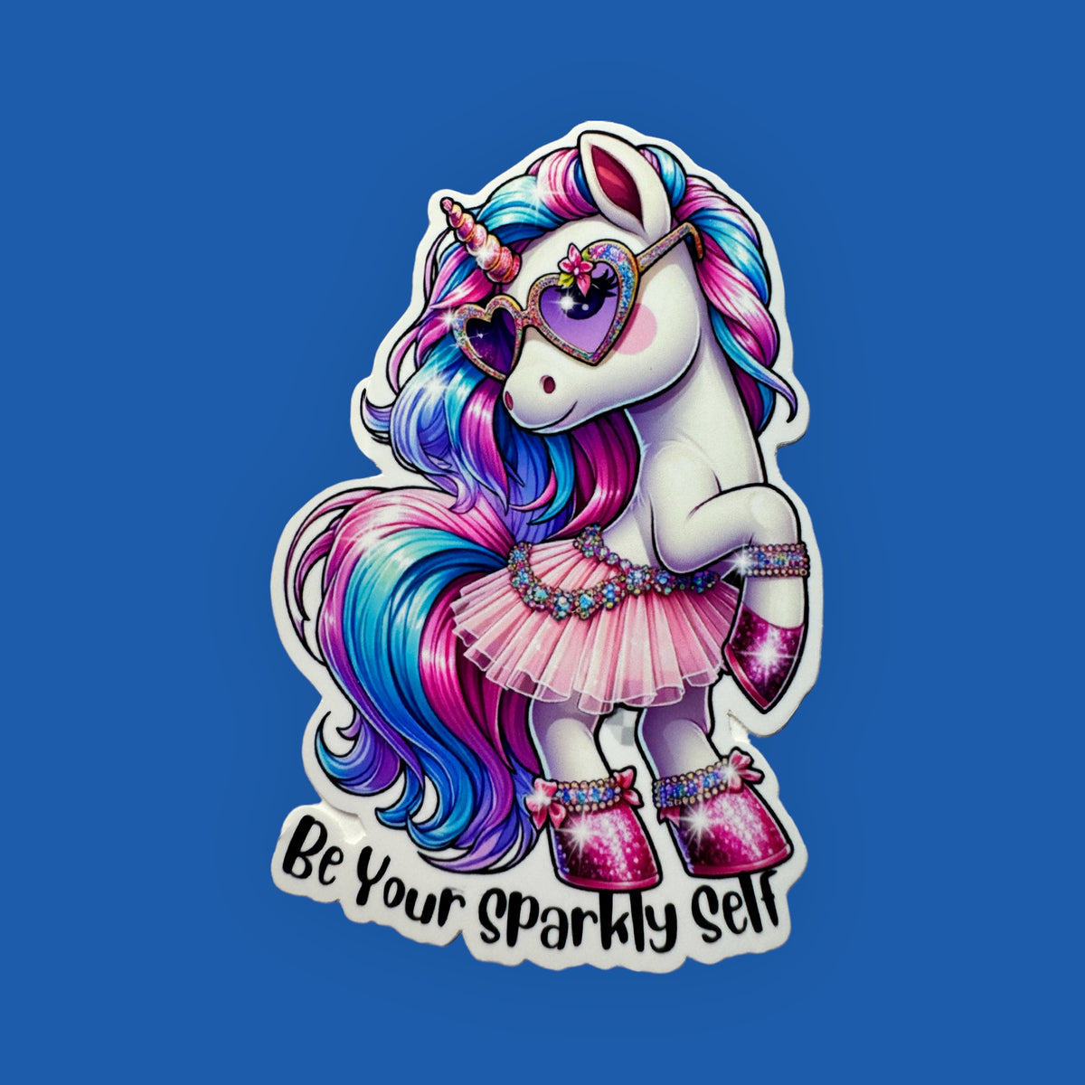 Be your sparkly self Unicorn Sticker - Love Glasses Revolution Main image