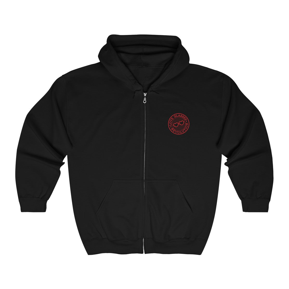 Badasses Wear Love Glasses Unisex Heavy Blend™ Full Zip Hooded Sweatshirt - Love Glasses Revolution