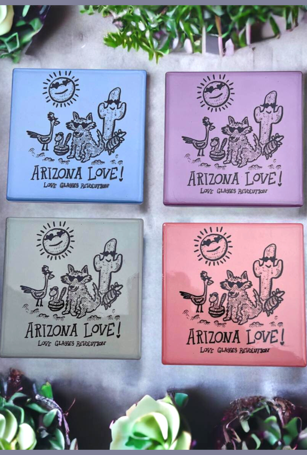AZ Love Swag Ceramic Coasters Set of 4 - Love Glasses Revolution Main image