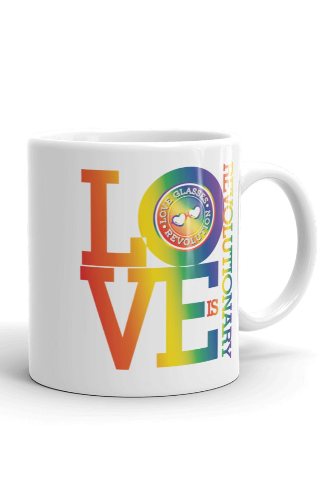 Love is Revolutionary Coffee Mug - Love Glasses Revolution Main image
