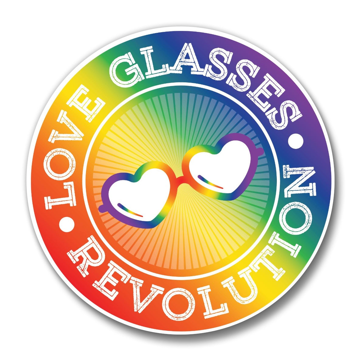 1.75 " Round Love Glasses Revolution Logo Button! - Love Glasses Revolution