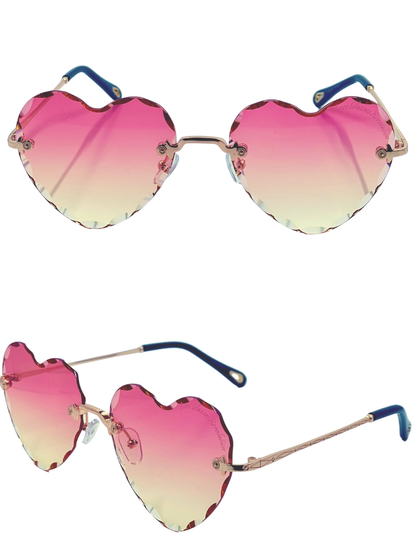 Beveled Frameless - Love Glasses Revolution - Heart Glasses