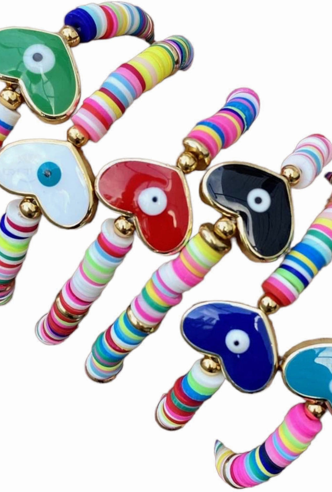 Poly Clay evil eye heart bracelet - Love Glasses Revolution Main image