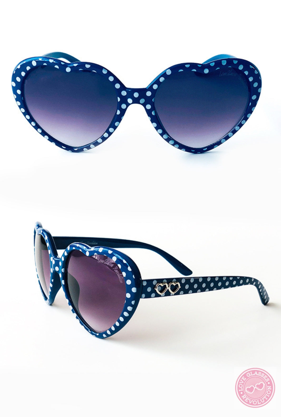 Polka dot deals heart shaped sunglasses