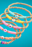 Polymer Clay heart bead stretchy bracelets - Love Glasses Revolution