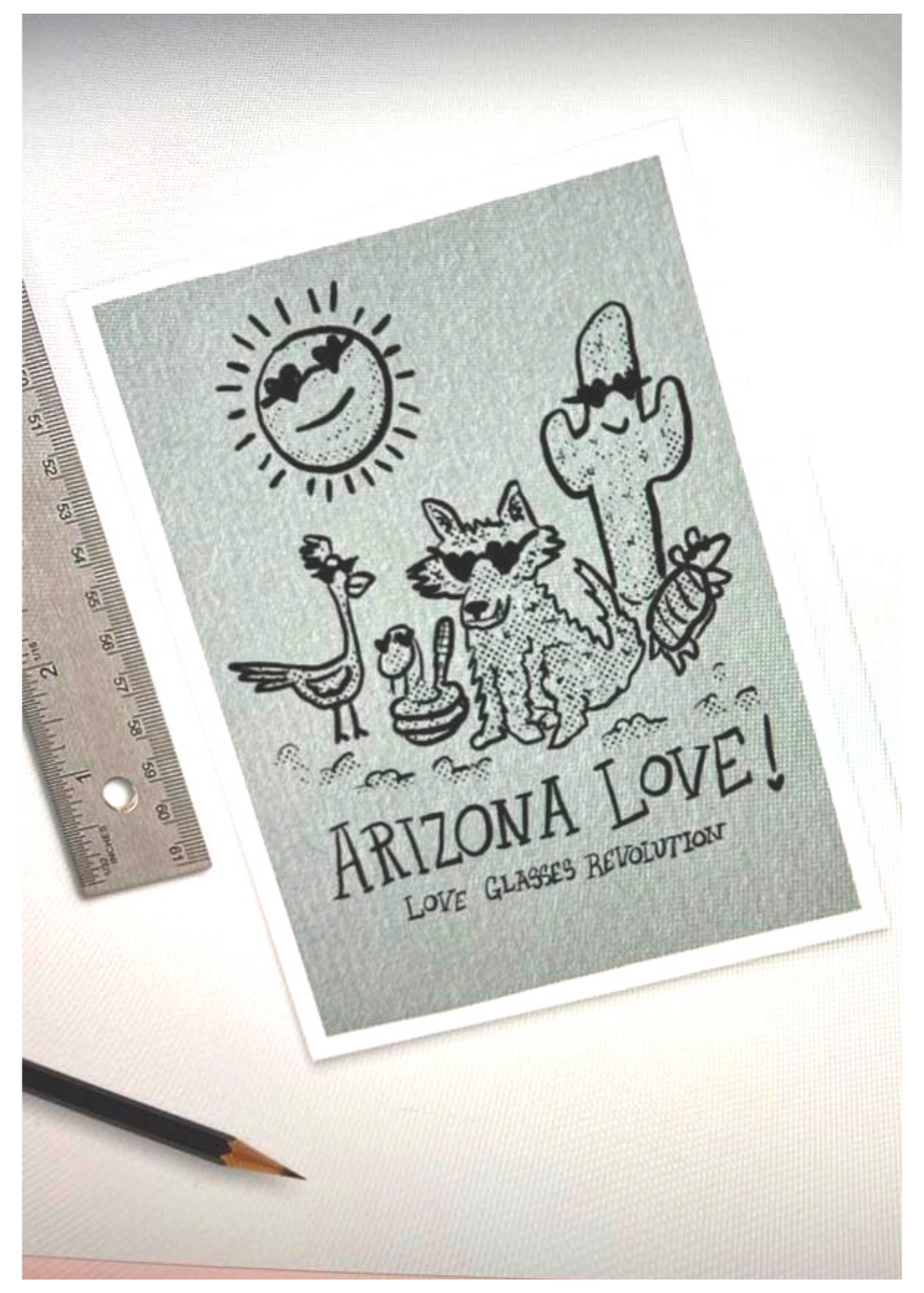 Arizona Love Swag 5" x 7" Oversized Postcards - Love Glasses Revolution Main image