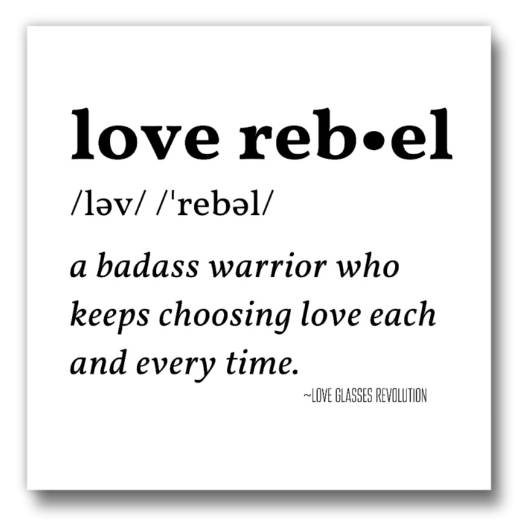 Love Rebel Button 2" Square - Love Glasses Revolution Main image