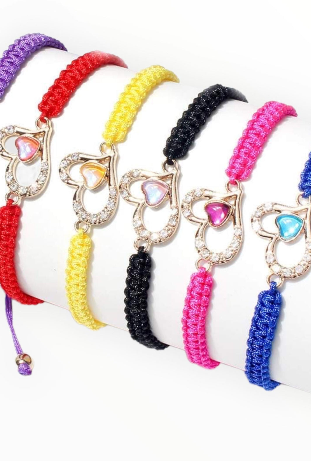 String and crystal Heart Pendant bracelets - Love Glasses Revolution Main image