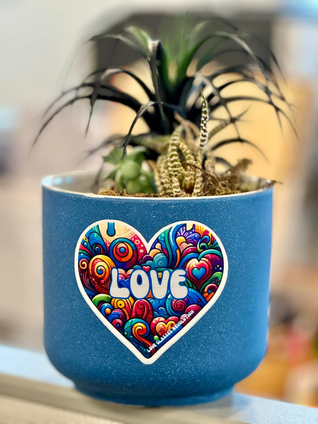 Modern Heart Love Glasses Revolution Vinyl Waterproof Sticker - Love Glasses Revolution