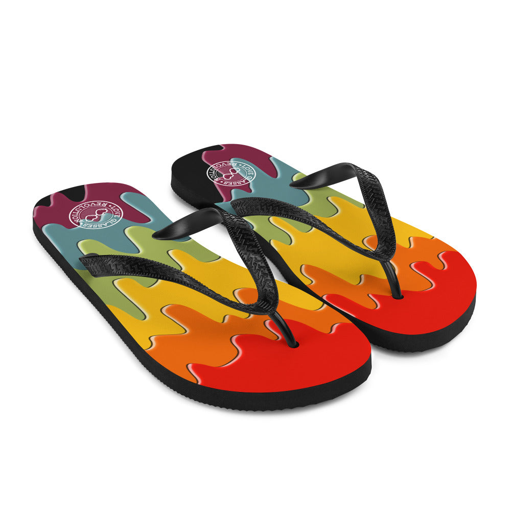Paint Drip by Darian Collection Flip-Flops - Love Glasses Revolution