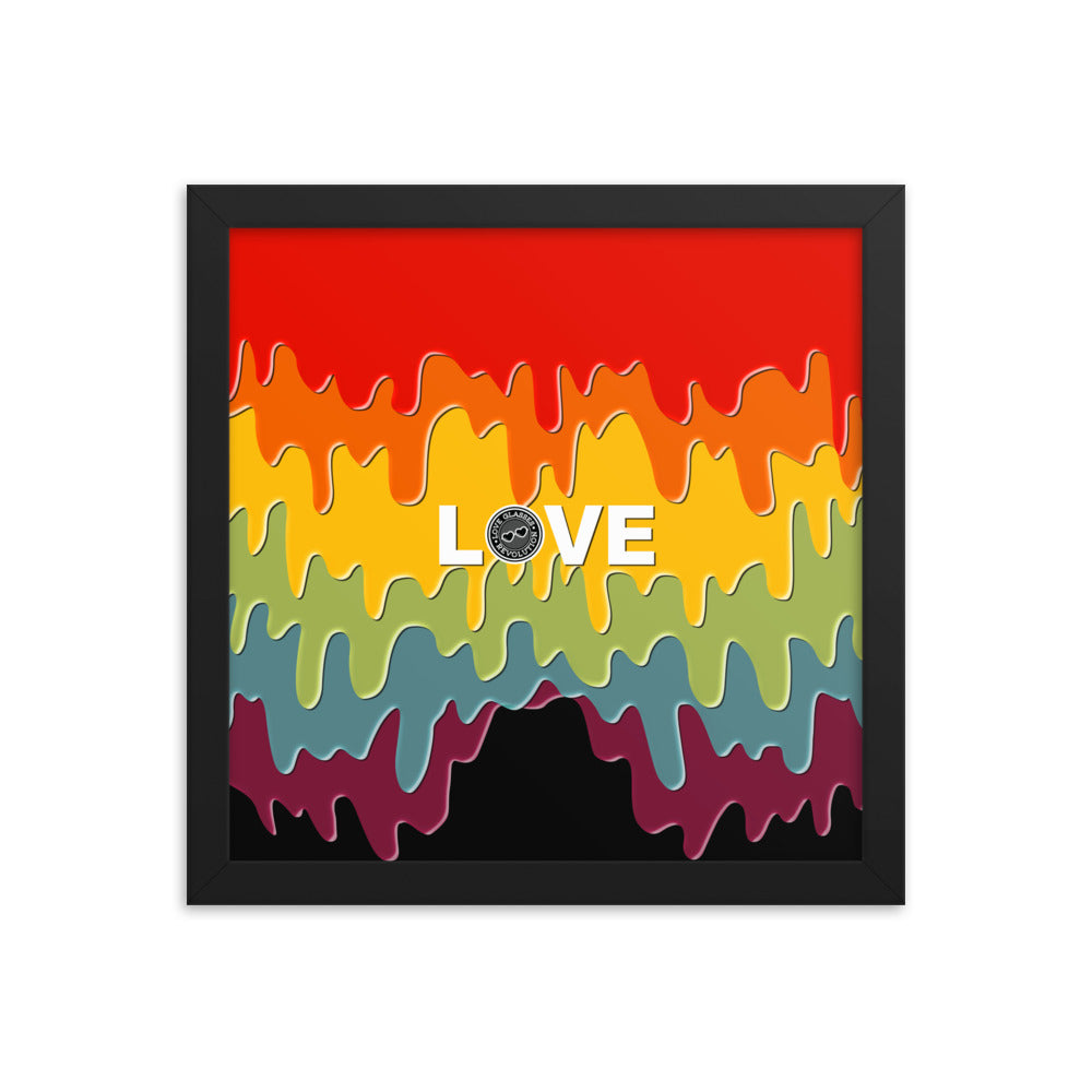 Paint Drip by Darian Collection LOVE Framed poster - Love Glasses Revolution