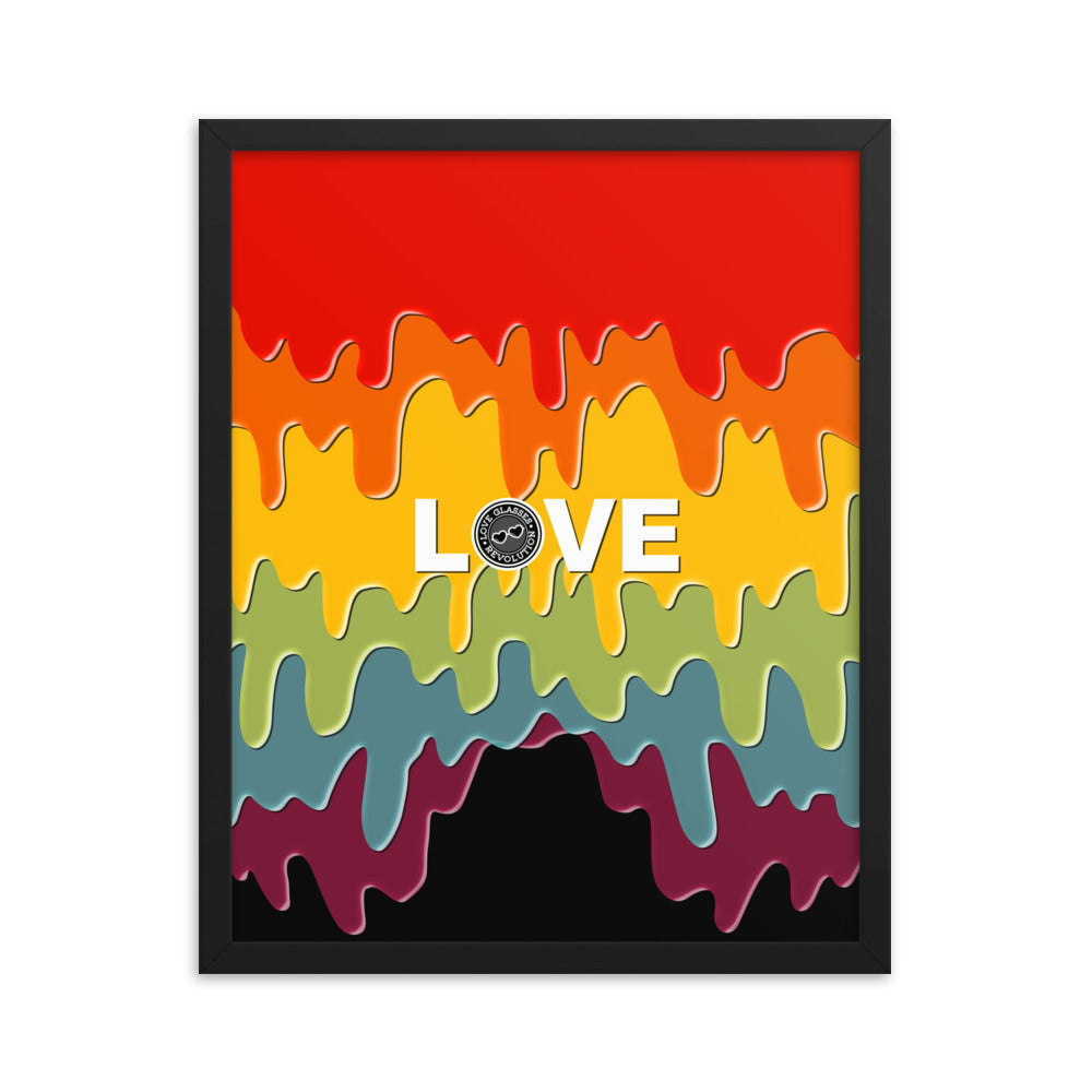 Paint Drip by Darian Collection LOVE Framed poster - Love Glasses Revolution