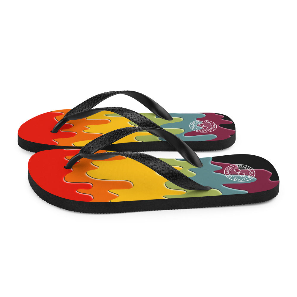 Paint Drip by Darian Collection Flip-Flops - Love Glasses Revolution