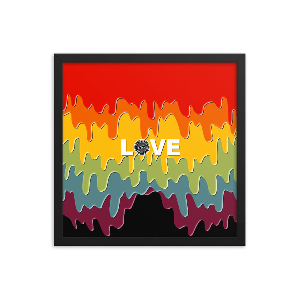 Paint Drip by Darian Collection LOVE Framed poster - Love Glasses Revolution