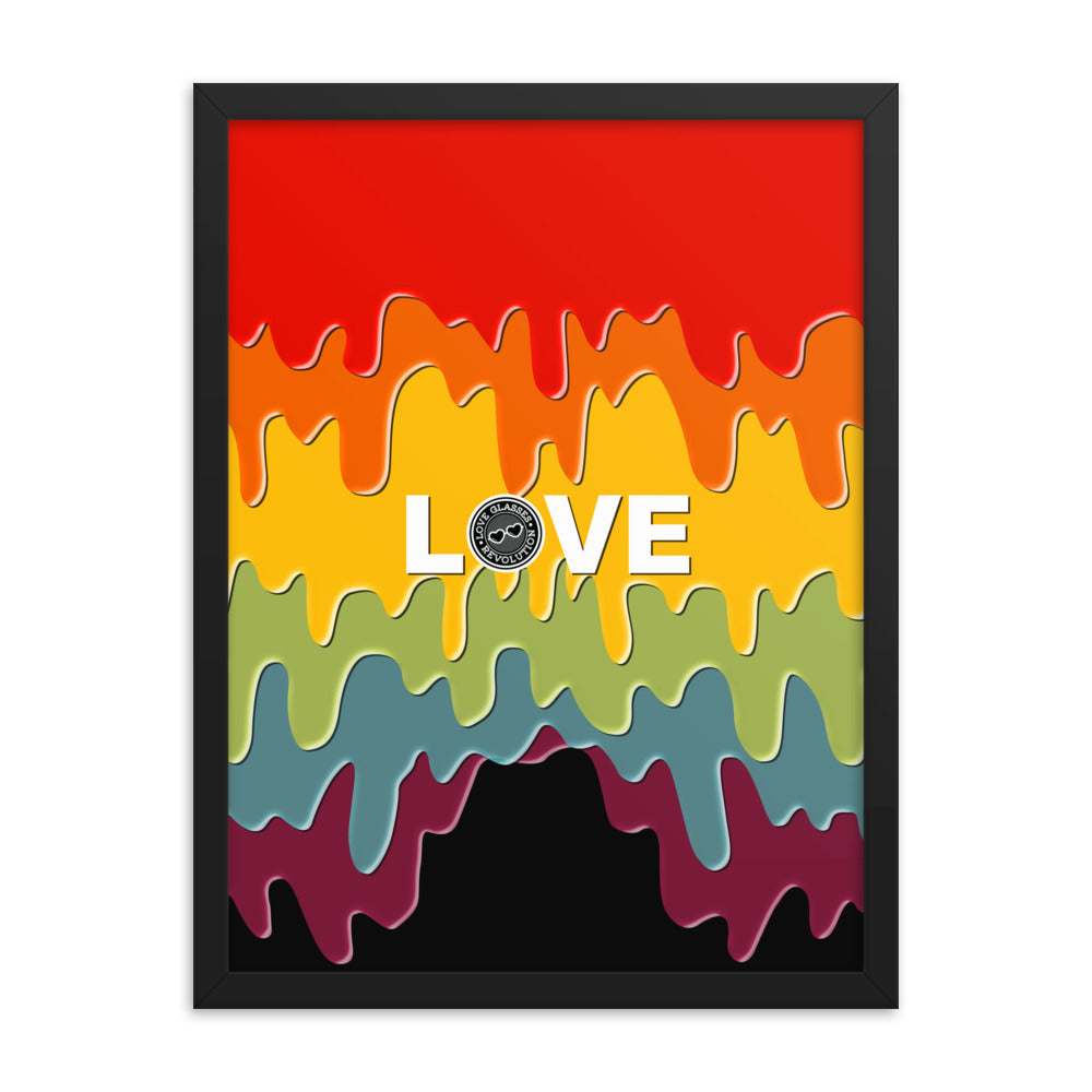 Paint Drip by Darian Collection LOVE Framed poster - Love Glasses Revolution