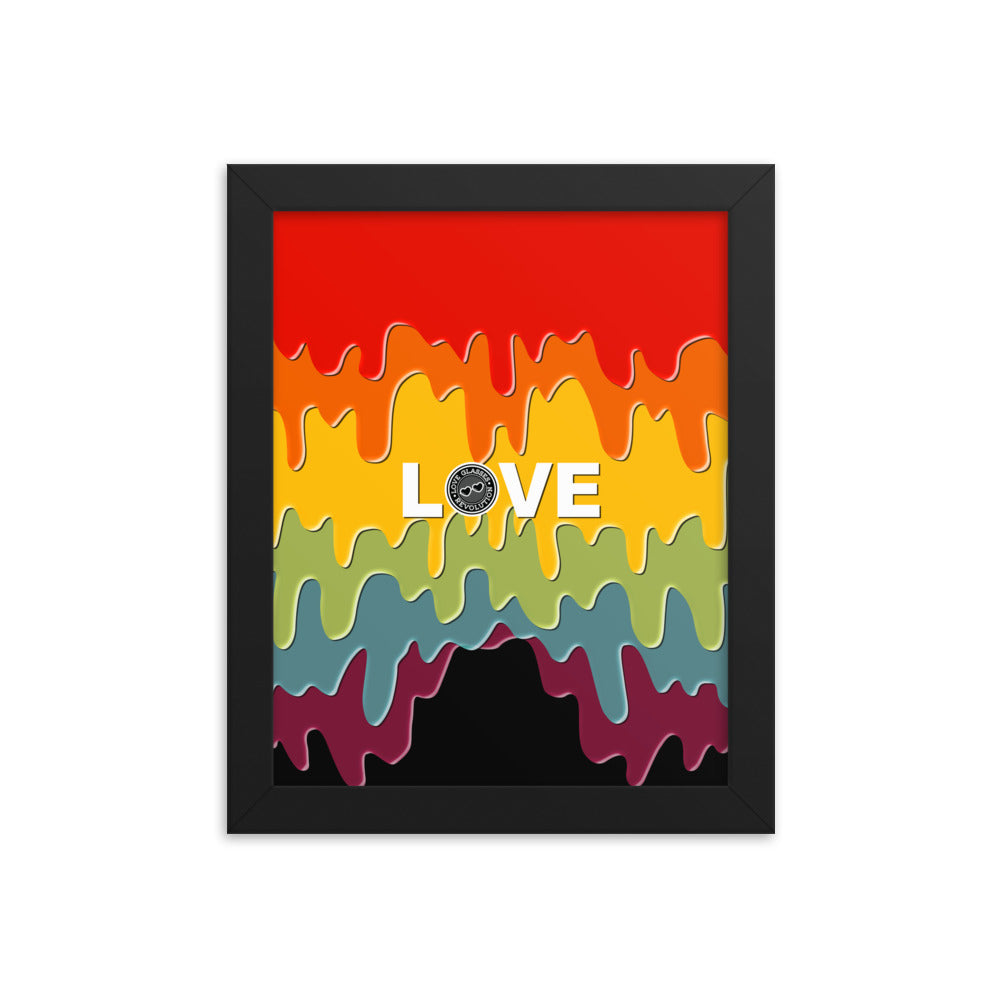 Paint Drip by Darian Collection LOVE Framed poster - Love Glasses Revolution Main image