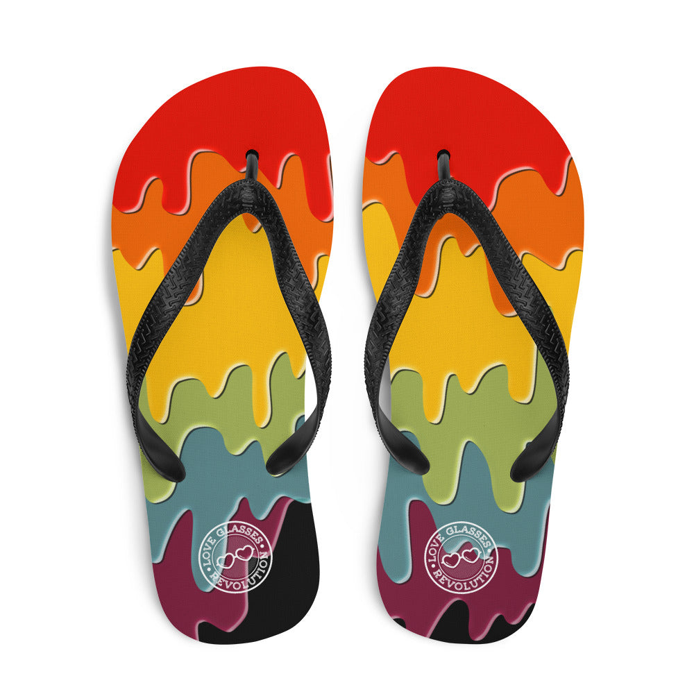 Paint Drip by Darian Collection Flip-Flops - Love Glasses Revolution