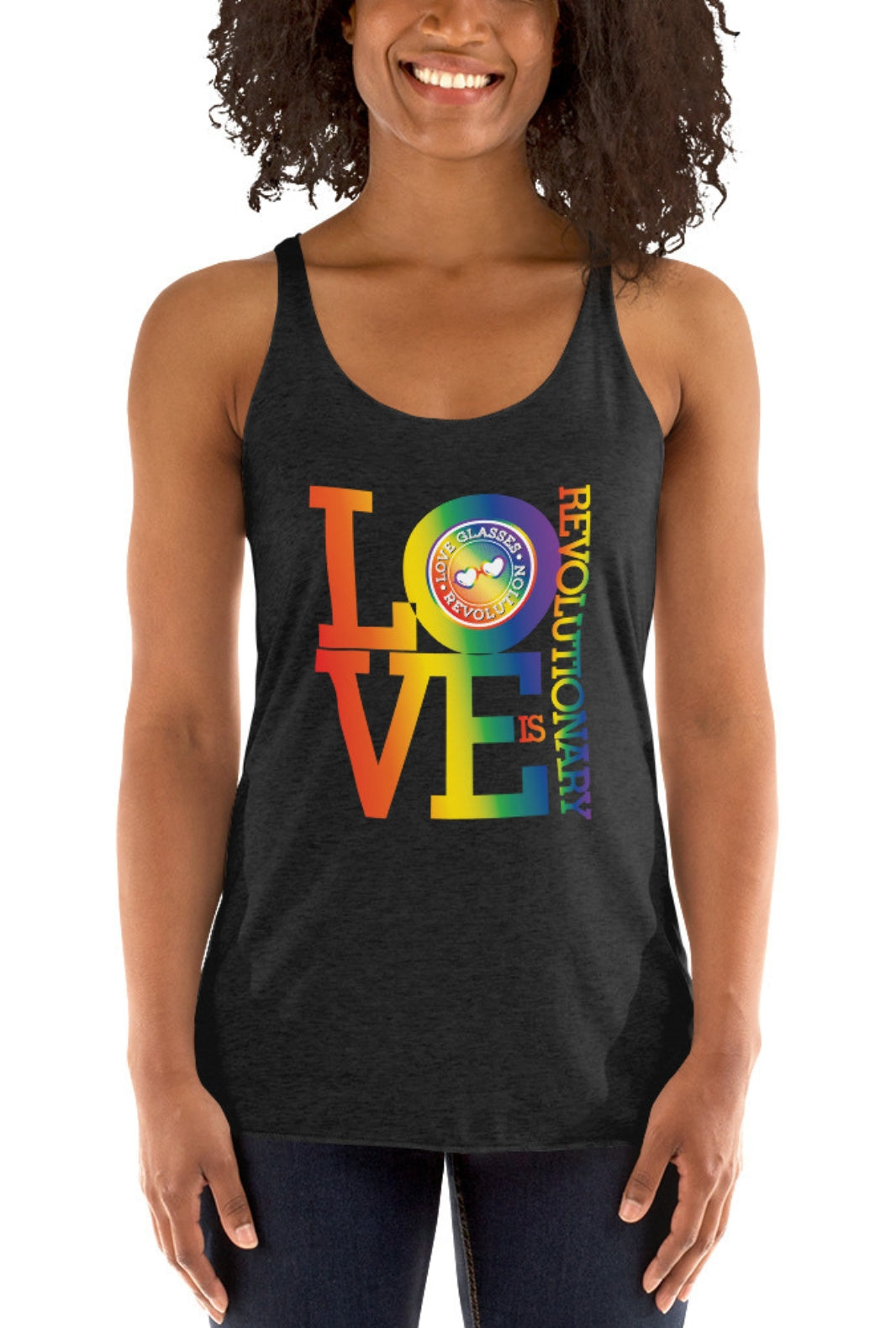 Women's Racerback Tank - Love Glasses Revolution