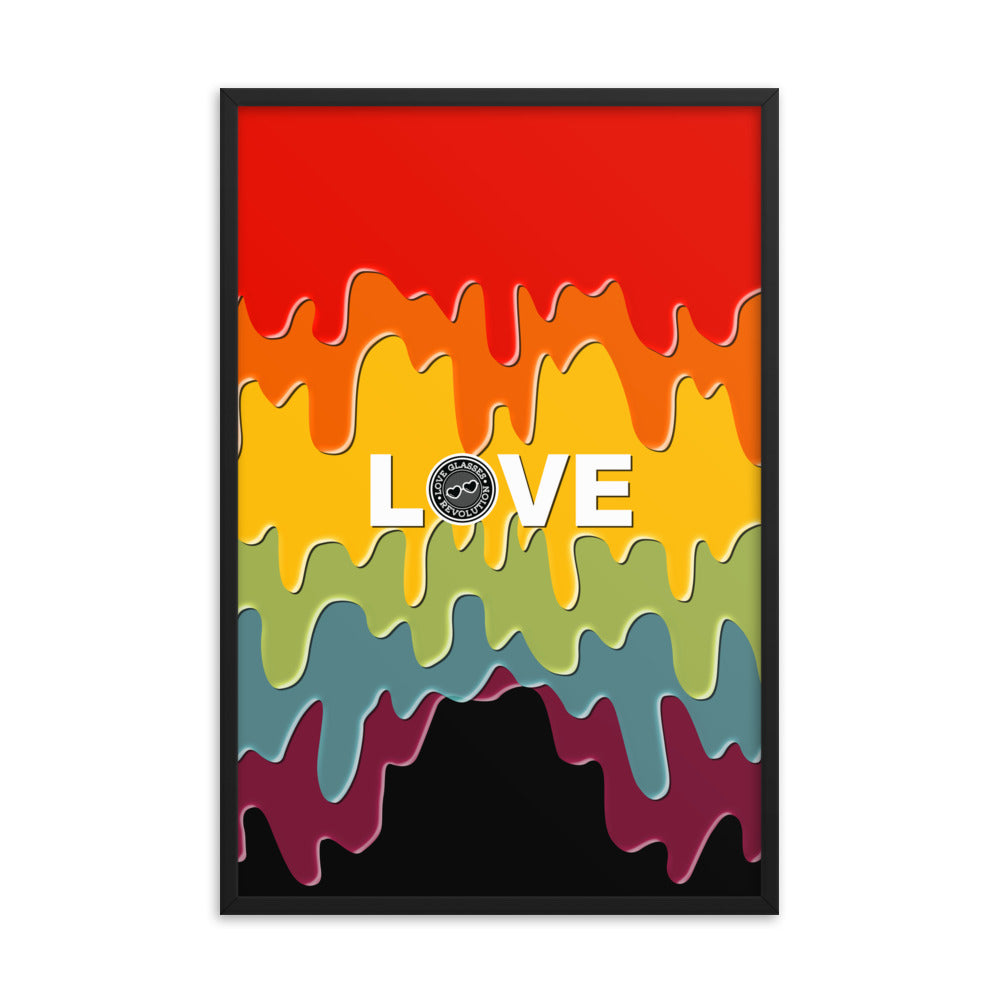 Paint Drip by Darian Collection LOVE Framed poster - Love Glasses Revolution