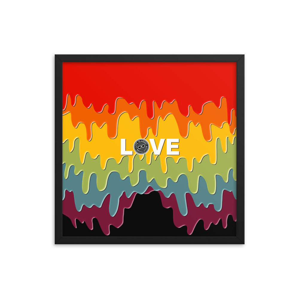 Paint Drip by Darian Collection LOVE Framed poster - Love Glasses Revolution