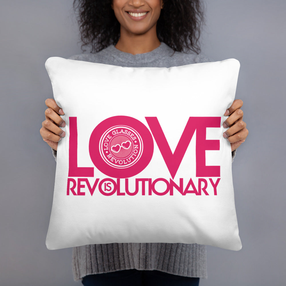 Love is revolutionary Throw Pillow - Love Glasses Revolution Main image