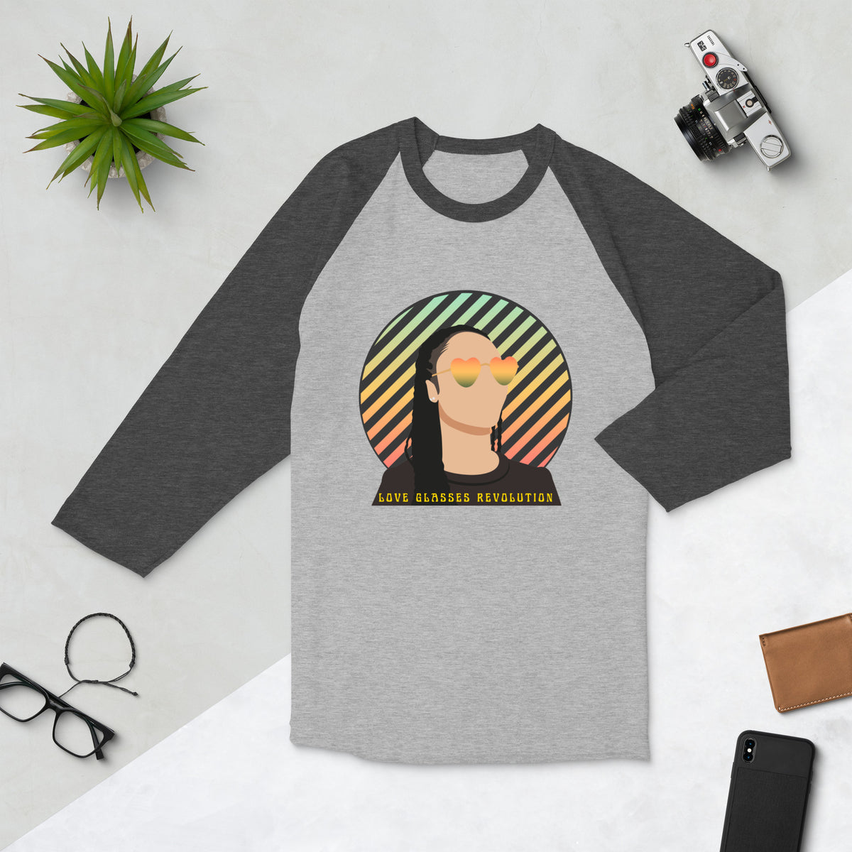 Love Glasses Revolution 3/4 sleeve raglan shirt - Love Glasses Revolution Main image