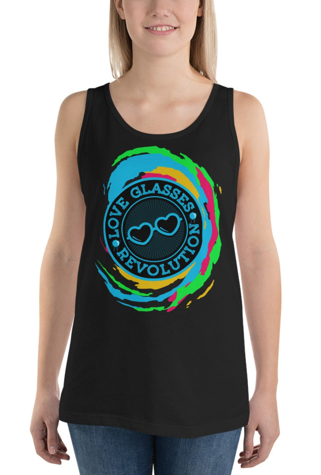 Love Glasses Logo Unisex Tank Top - Love Glasses Revolution Main image
